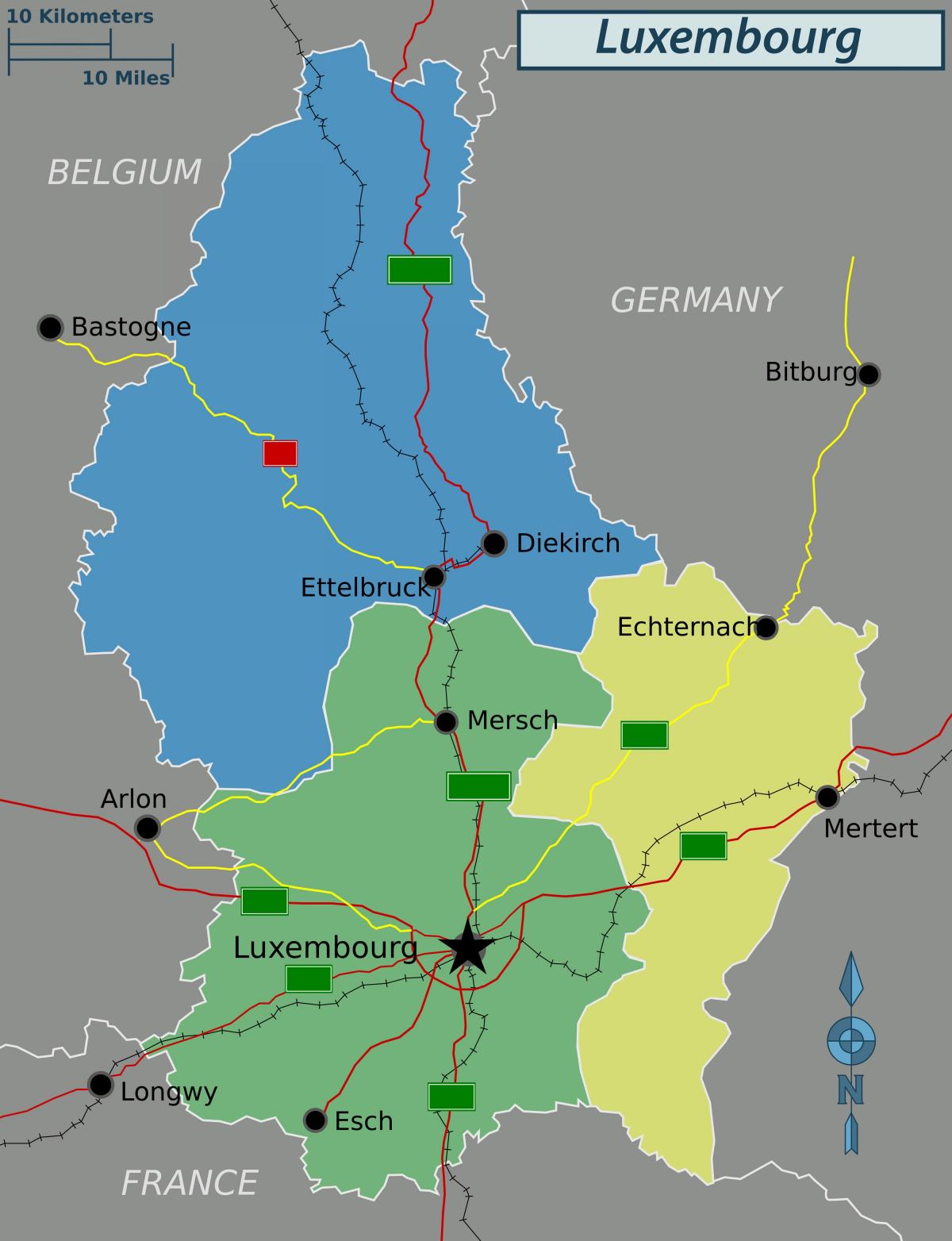 karta över Luxemburg politiska