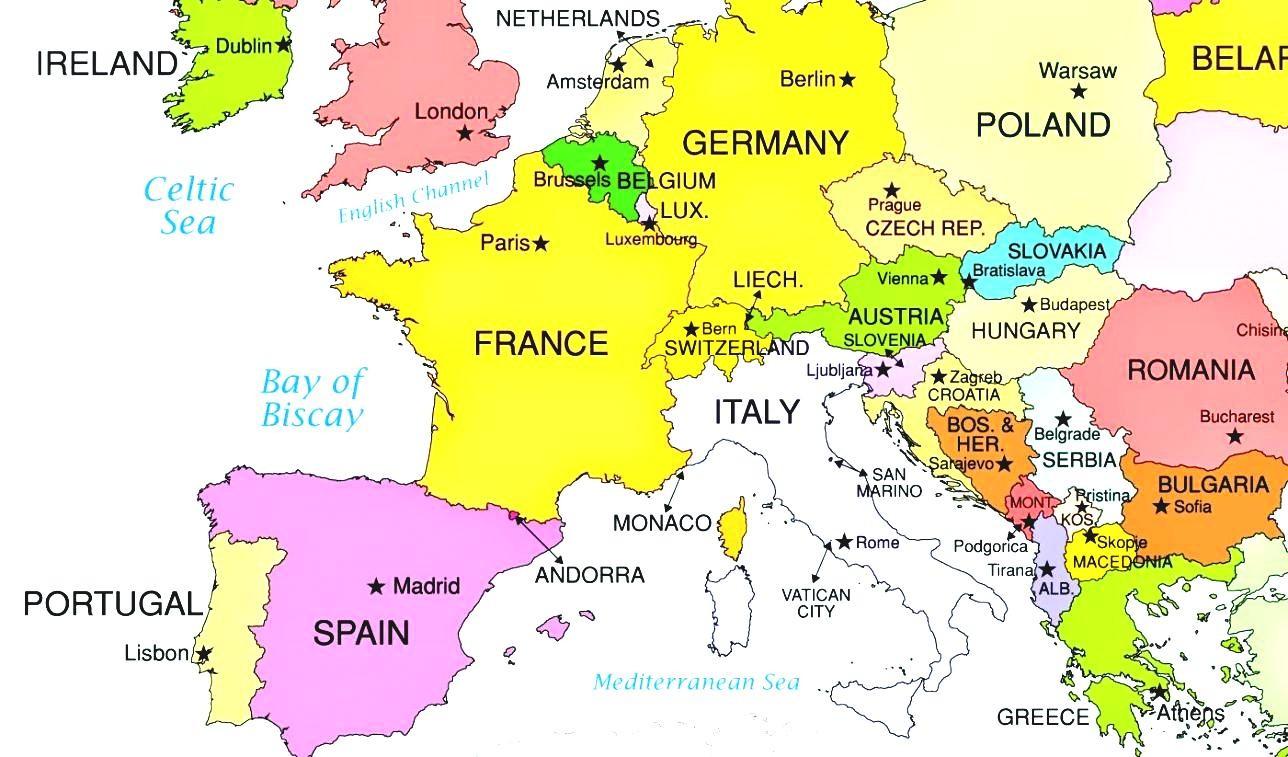 Luxemburg karta europa - Karta över europa som visar Luxemburg (Västra
