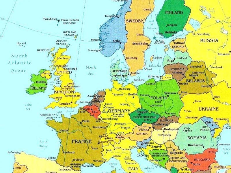 karta över Luxemburg och omgivande länder