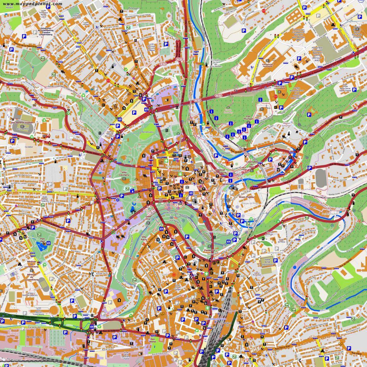 karta över Luxemburg centrum