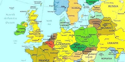 Karta över Luxemburg och omgivande länder
