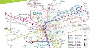 Karta över Luxemburg kollektivtrafik